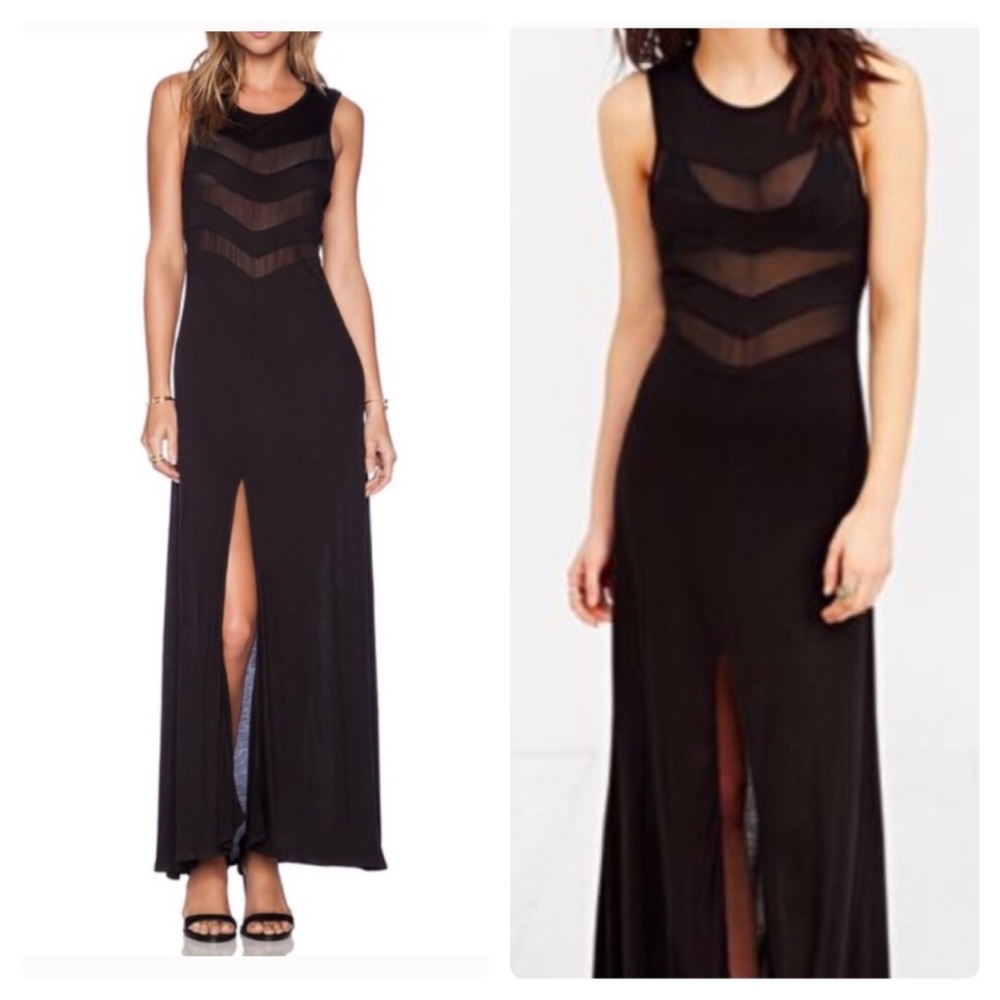 Amuse society black chevron journey maxi dress
